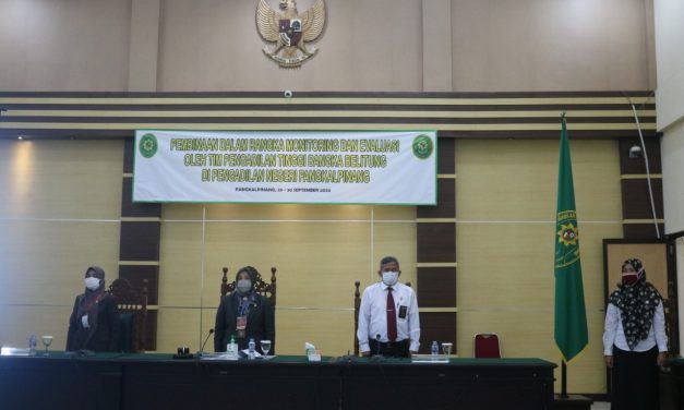 TIM PEMBINAAN DAN PENGAWASAN SEWILAYAH PENGADILAN TINGGI BANGKA BELITUNG MELAKUKAN PEMBINAAN DALAM RANGKA MONITORING DAN EVALUASI  KE PENGADILAN NEGERI PANGKALPINANG