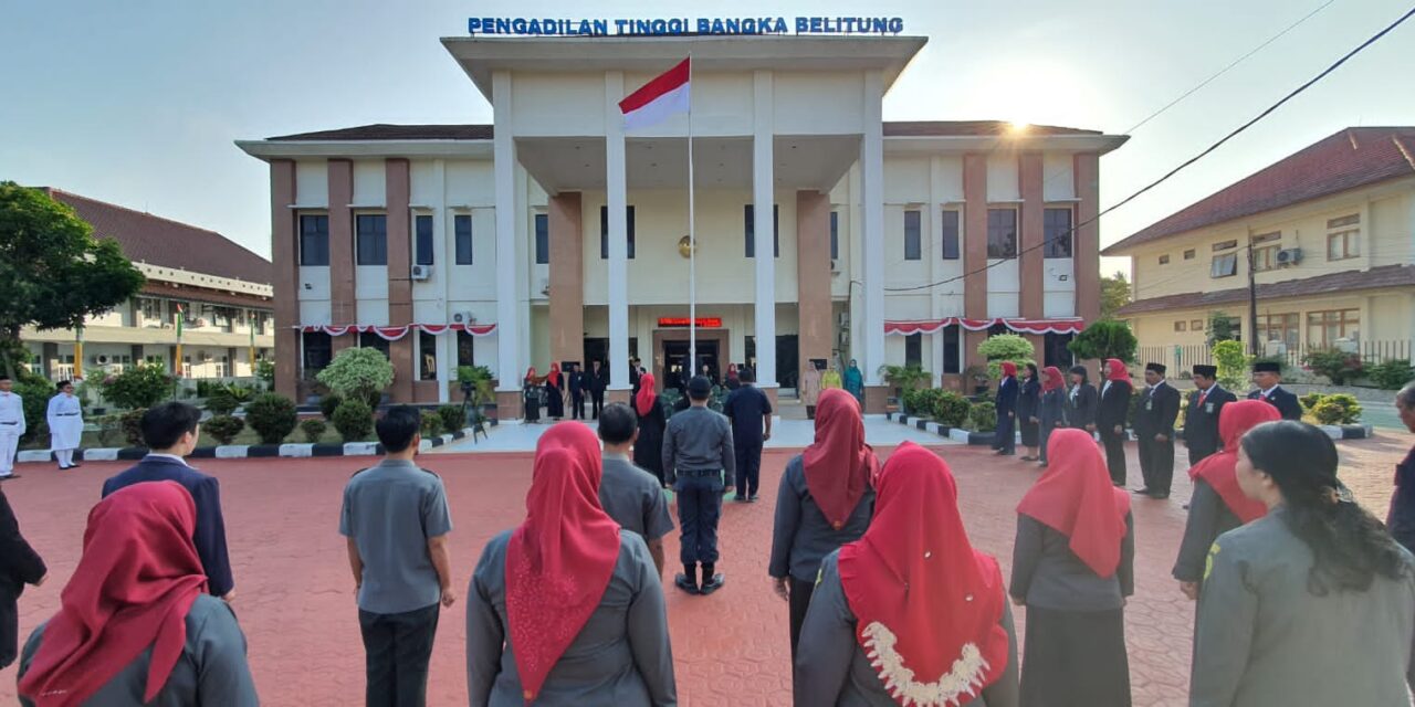 PELAKSANAAN UPACARA DALAM RANGKA MEMPERINGATI HUT RI KE 78 TAHUN PADA PENGADILAN TINGGI BANGKA BELITUNG