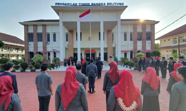PELAKSANAAN UPACARA DALAM RANGKA MEMPERINGATI HUT RI KE 78 TAHUN PADA PENGADILAN TINGGI BANGKA BELITUNG