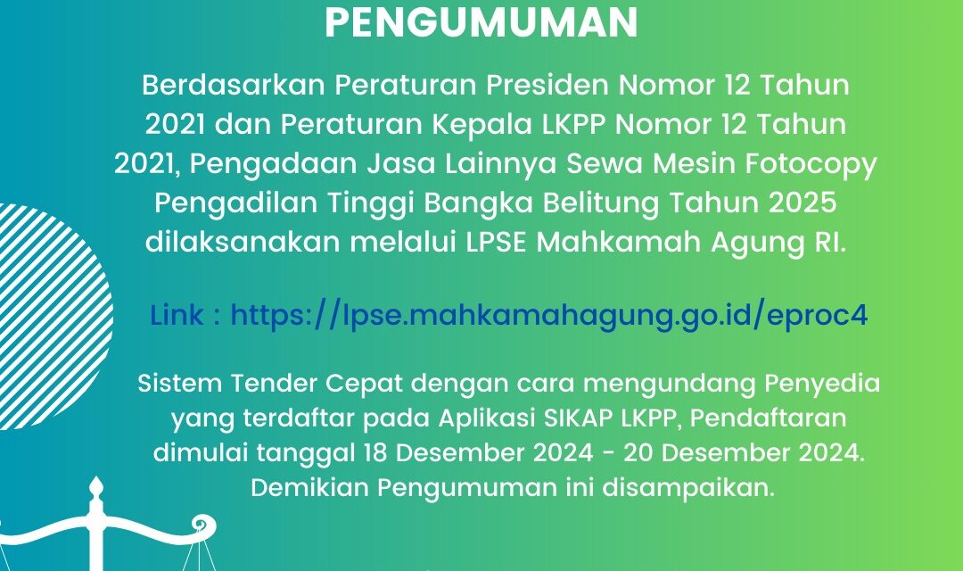 pengadaan jasa lainnya sewa mesin fotokopi