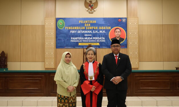 PELANTIKAN RESMI: Fery Setiawan, S.H., M.H., Kini Jabat Panitera Muda Perdata PT Bangka Belitung